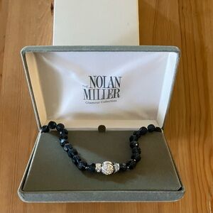 NEW Nolan Miller Glamour Collection Reversible Pave Ice & Sapphire Necklace Rare